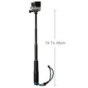 Handheld 49cm Extendable Pole Monopod with Screw for GoPro, Insta360, DJI and Other Action Cameras(Blue)