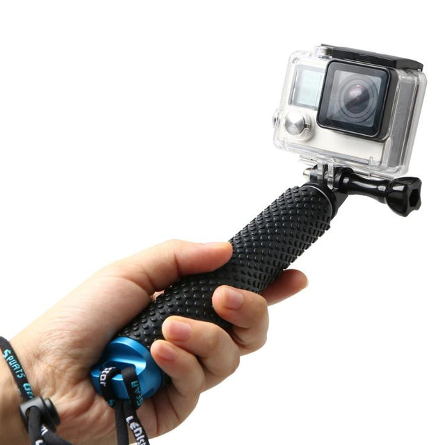 Handheld 49cm Extendable Pole Monopod with Screw for GoPro, Insta360, DJI and Other Action Cameras(Blue)