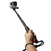 Handheld 49cm Extendable Pole Monopod with Screw for GoPro, Insta360, DJI and Other Action Cameras(Red)
