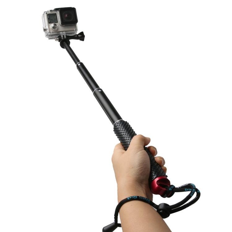 Handheld 49cm Extendable Pole Monopod with Screw for GoPro, Insta360, DJI and Other Action Cameras(Red)