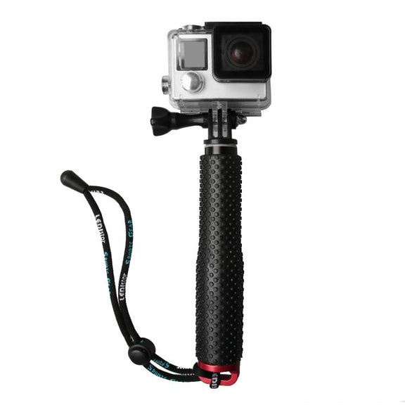 Handheld 49cm Extendable Pole Monopod with Screw for GoPro, Insta360, DJI and Other Action Cameras(Red)