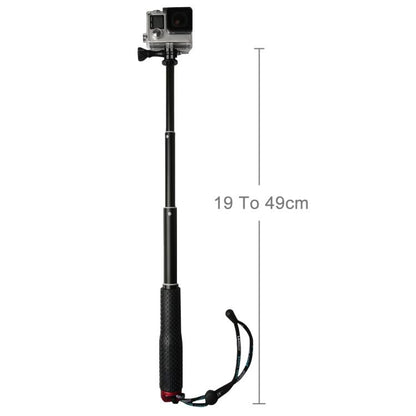 Handheld 49cm Extendable Pole Monopod with Screw for GoPro, Insta360, DJI and Other Action Cameras(Red) - Extendable Pole by PMC Jewellery | Online Shopping South Africa | PMC Jewellery | Buy Now Pay Later Mobicred