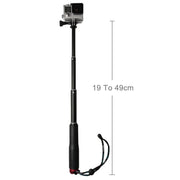Handheld 49cm Extendable Pole Monopod with Screw for GoPro, Insta360, DJI and Other Action Cameras(Red)