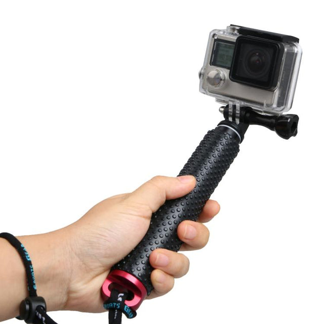 Handheld 49cm Extendable Pole Monopod with Screw for GoPro, Insta360, DJI and Other Action Cameras(Red)