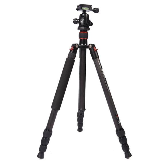 Triopo GT-2504X8.C Adjustable Portable Carbon Fiber Tripod with B-1 Aluminum Ball Head for Canon Nikon Sony DSLR Camera(Black)