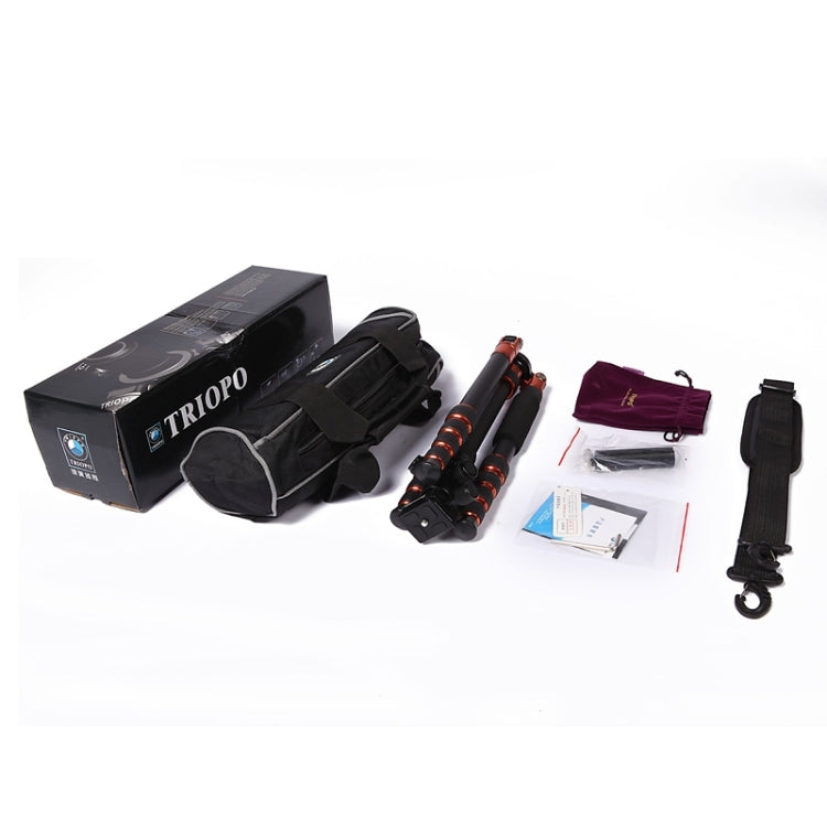 Triopo GT-2505x8.C Adjustable Portable Carbon Fiber Tripod with B-1 Aluminum Ball Head for Canon Nikon Sony DSLR Camera(Black)