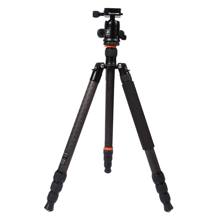 Triopo GT-2804X8.C Adjustable Portable Carbon Fiber Tripod with B-2 Aluminum Ball Head for Canon Nikon Sony DSLR Camera(Black)