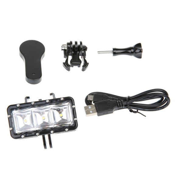 SupTig 30M Water-resistant 300LM Video Light for GoPro, Insta360, DJI and Other Action Cameras(Black)