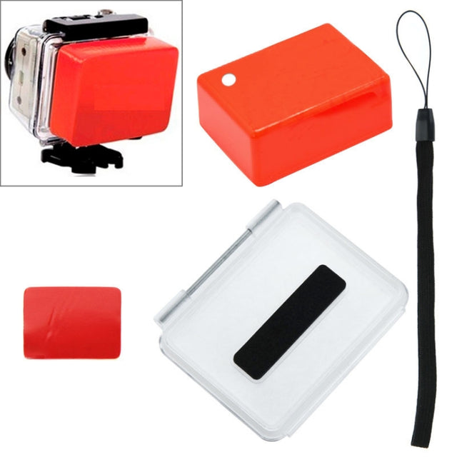 Floaty Sponge Water-resistant Case Backdoor Cover with Adhesive Sticker + Lanyard for GoPro HERO4 /3+