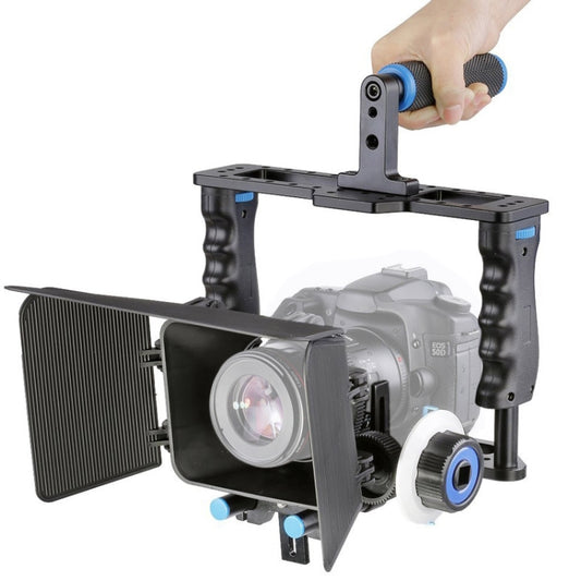 YELANGU YLG1103A-B Large Handle Video Camera Cage Stabilizer + Matte Box Kit for DSLR Camera / Video Camera - free shipping - PMC Jewellery - Order now!