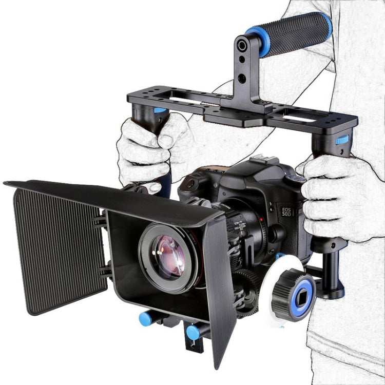YELANGU YLG1103A-B Large Handle Video Camera Cage Stabilizer + Matte Box Kit for DSLR Camera / Video Camera - free shipping - PMC Jewellery - Order now!