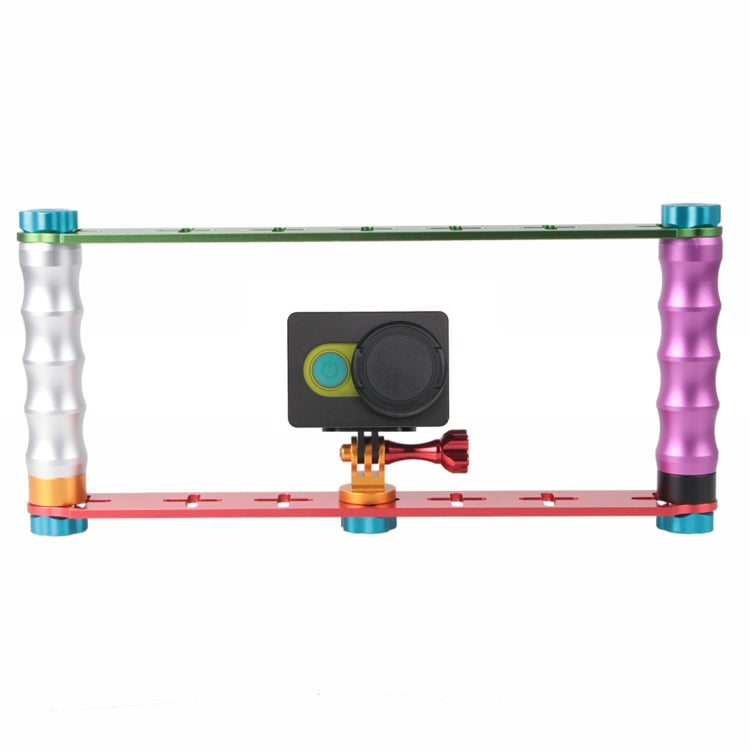 Dual Grip Handle Stabilizer Aluminum Mount Bracket for PULUZ Action Sports Cameras Jaws Flex Clamp Mount for GoPro, Insta360, DJI and Other Action Cameras - Holder by PMC TechLife | Online Shopping South Africa | PMC TechLife | Buy Now Pay Later Mobicred