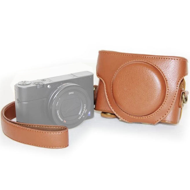 Retro Style PU Leather Camera Case Bag with Strap for Sony RX100 M3 / M4 / M5(Brown) - free shipping - PMC TechLife - Order now!
