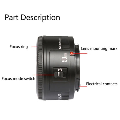 YONGNUO 50mm F1.8 Standard Prime Lens for Canon Camera - free shipping - PMC Jewellery - Order now!