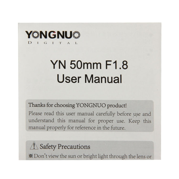 YONGNUO 50mm F1.8 Standard Prime Lens for Canon Camera - free shipping - PMC Jewellery - Order now!