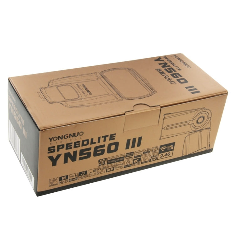 YN-560 III Ultra-long-range Wireless Flash Speedlite with Metal Hot Shoe for Canon / Nikon / Pentax / Olympus DSLR Camera(Black) - free shipping - PMC Jewellery - Order now!