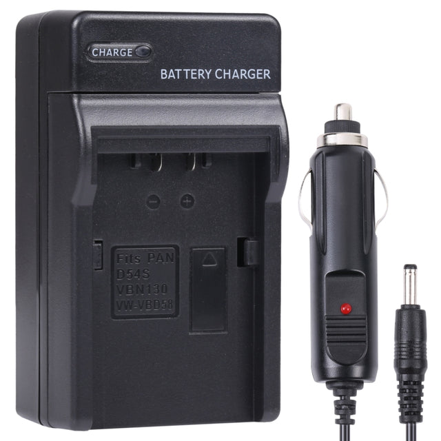 Digital Camera Battery Car Charger for Panasonic VBN130 / D54S Lithium Battery(Black)
