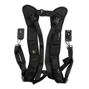 Safe & Fast Quick Double Shoulder Belt Strap for 2 Cameras DSLR (QS-B 1/4(Black)