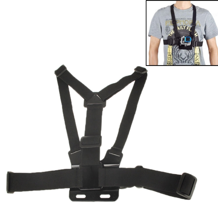 Extreme Sport Front Chest Elastic Belt Shoulder Strap Mount Holder for GoPro, Insta360, DJI and Other Action Cameras(Black) - Chest Belt by PMC TechLife | Online Shopping South Africa | PMC TechLife | Buy Now Pay Later Mobicred