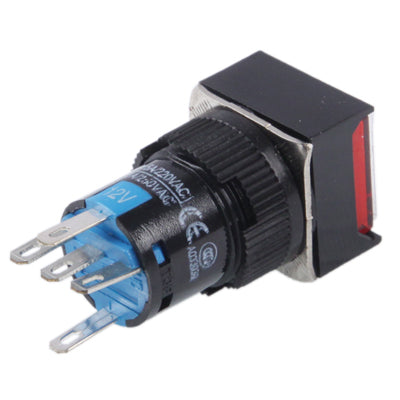 Car DIY Square Button Push Switch with Lock & LED Indicator, DC 24V(Red) - Car Switches by PMC TechLife | Online Shopping South Africa | PMC TechLife | Buy Now Pay Later Mobicred