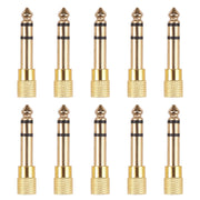 6.35mm Male to 3.5mm Female Audio Jack Adapters (10 Pcs in One Package, the Price is for 10 Pcs)