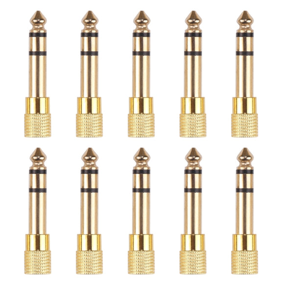 6.35mm Male to 3.5mm Female Audio Jack Adapters (10 Pcs in One Package, the Price is for 10 Pcs)