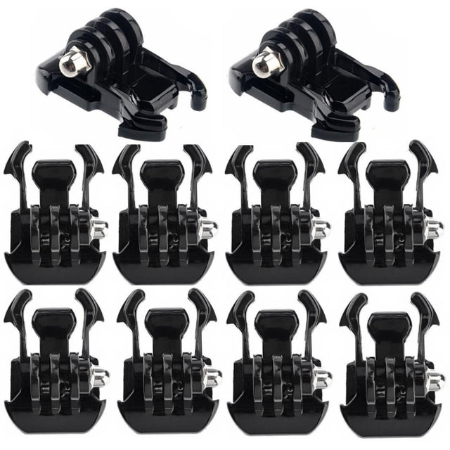 10 PCS ST-06 Basic Strap Mount Surface Buckle for GoPro, Insta360, DJI and Other Action Cameras(Black)