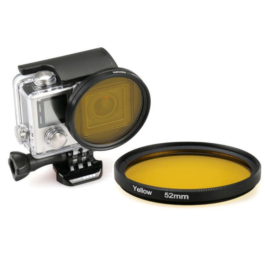 52mm Round Circle Color UV Lens Filter for GoPro HERO 4 / 3+(Yellow) - free shipping - PMC Jewellery - Order now!