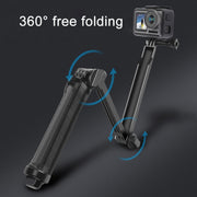 3-Way Monopod + Tripod + Grip Super Portable Magic Mount Selfie Stick for GoPro Hero12 Black / Hero11 /10 /9 /8 /7 /6 /5, Insta360 Ace / Ace Pro, DJI Osmo Action 4 and Other Action Cameras, Length of Extension: 20-62cm