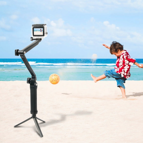 3-Way Monopod + Tripod + Grip Super Portable Magic Mount Selfie Stick for GoPro Hero12 Black / Hero11 /10 /9 /8 /7 /6 /5, Insta360 Ace / Ace Pro, DJI Osmo Action 4 and Other Action Cameras, Length of Extension: 20-62cm