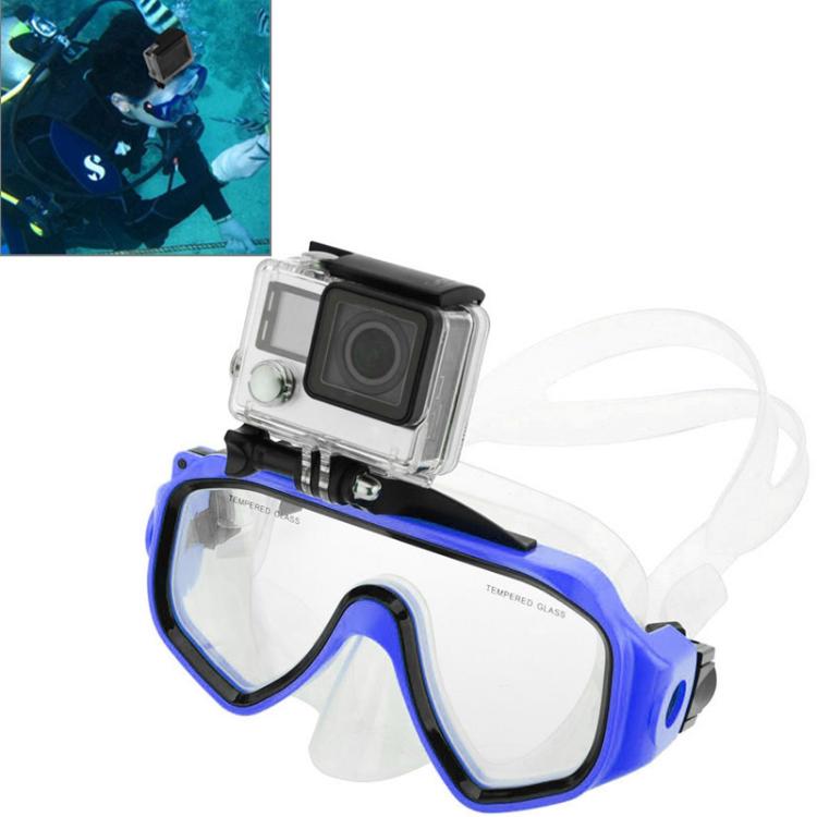 Water Sports Diving Equipment Diving Mask Swimming Glasses with Mount for GoPro, Insta360, DJI and Other Action Cameras(Blue) - Diving Mask by PMC Jewellery | Online Shopping South Africa | PMC Jewellery | Buy Now Pay Later Mobicred