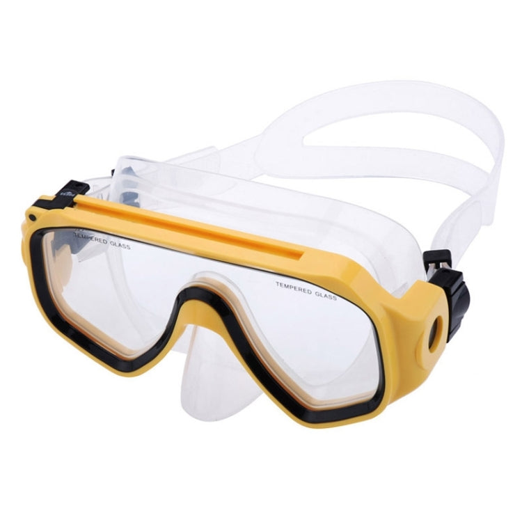 Water Sports Diving Equipment Diving Mask Swimming Glasses with Mount for GoPro, Insta360, DJI and Other Action Cameras(Yellow)