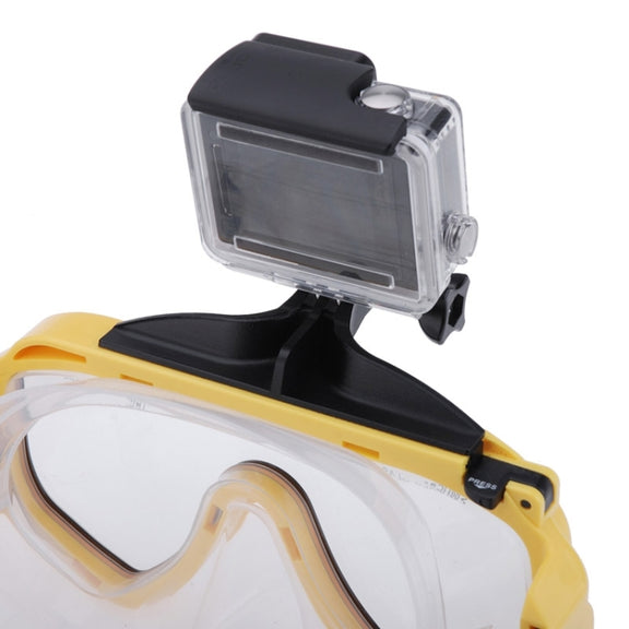 Water Sports Diving Equipment Diving Mask Swimming Glasses with Mount for GoPro, Insta360, DJI and Other Action Cameras(Yellow)