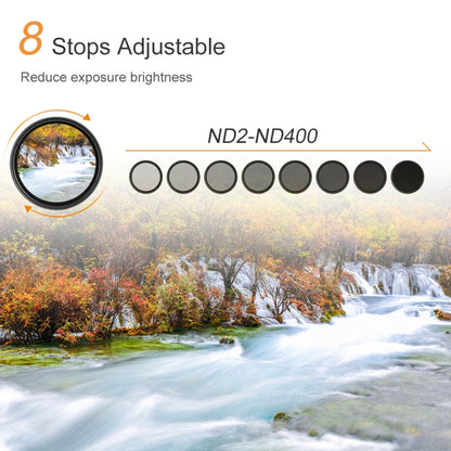 62mm ND Fader Neutral Density Adjustable Variable Filter ND2 to ND400 Filter(Black) - free shipping - PMC Jewellery - Order now!