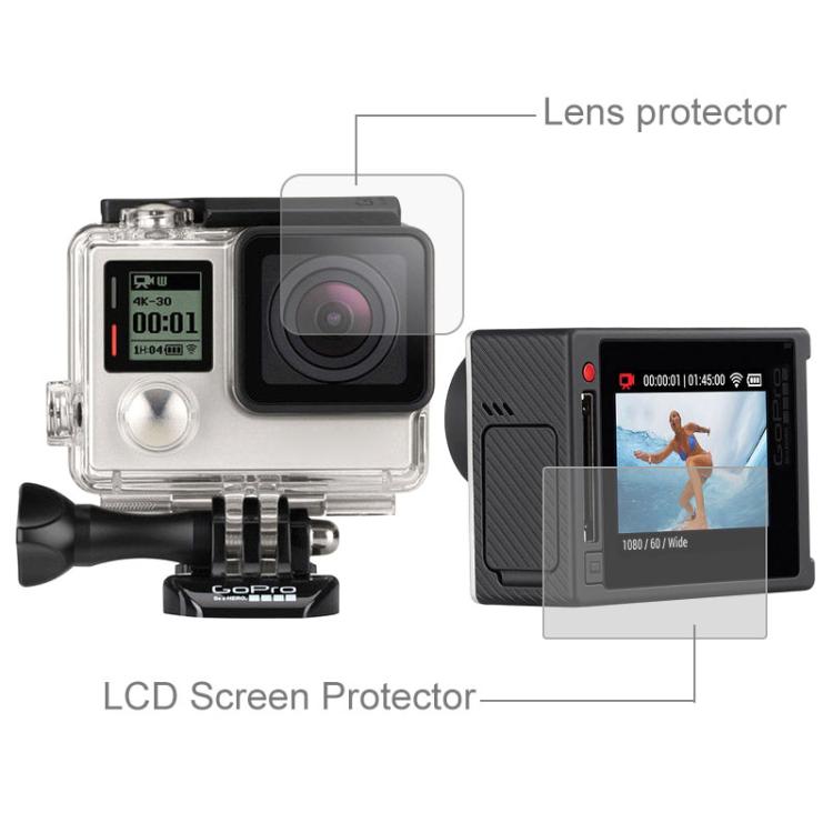 Ultra Clear LCD Screen Protector + Housing Glass Lens Protector Film for GoPro HERO4 Silver Camera - Protective Film by PMC TechLife | Online Shopping South Africa | PMC TechLife | Buy Now Pay Later Mobicred