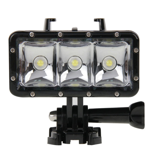 30M Water-resistant Video Light 3 Modes Flashlight with Base Mount & Screw for GoPro, Insta360, DJI and Other Action Cameras