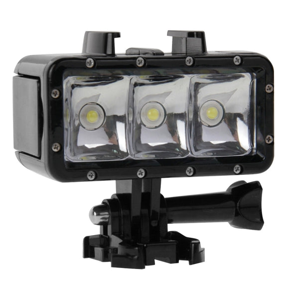 30M Water-resistant Video Light 3 Modes Flashlight with Base Mount & Screw for GoPro, Insta360, DJI and Other Action Cameras