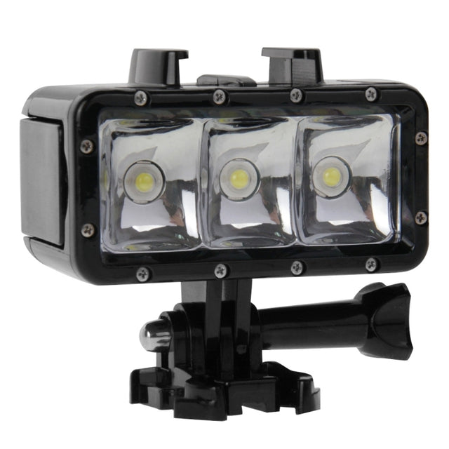30M Water-resistant Video Light 3 Modes Flashlight with Base Mount & Screw for GoPro, Insta360, DJI and Other Action Cameras