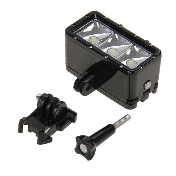 30M Water-resistant Video Light 3 Modes Flashlight with Base Mount & Screw for GoPro, Insta360, DJI and Other Action Cameras