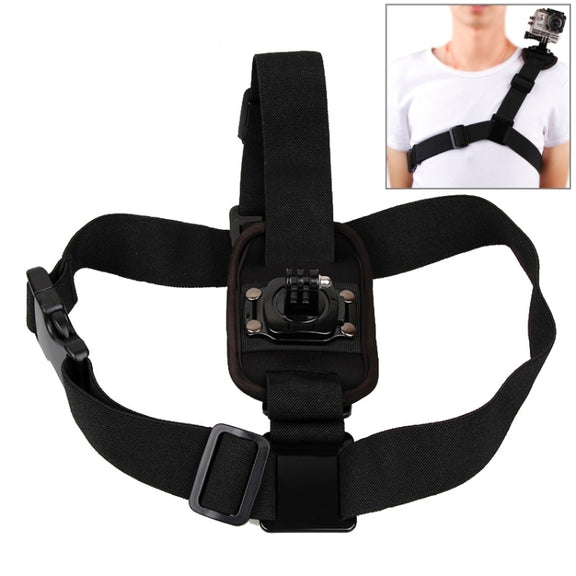 360 Degree Rotary Special Sports Single Shoulder DV Chest Belt for GoPro, Insta360, DJI and Other Action Cameras(Black)