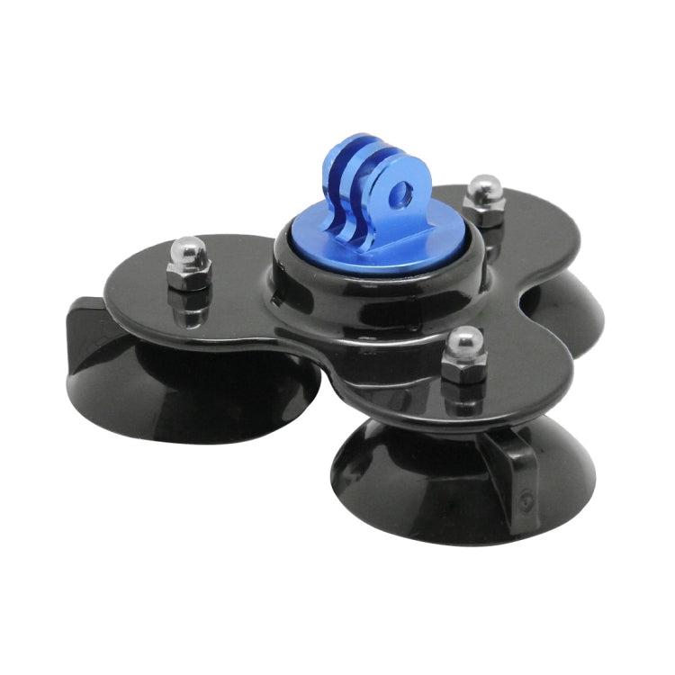 Triangle Direction Suction Cup Mount with Tripod Mount + Handle Screw for GoPro, Insta360, DJI and Other Action Cameras(Dark Blue) - Holder by PMC TechLife | Online Shopping South Africa | PMC TechLife | Buy Now Pay Later Mobicred