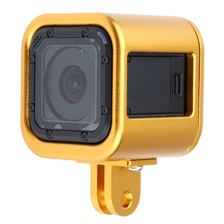 Housing Shell CNC Aluminum Alloy Protective Cage with Insurance Back Cover for GoPro HERO5 Session /HERO4 Session /HERO Session(Gold) - Metal Cases by PMC TechLife | Online Shopping South Africa | PMC TechLife | Buy Now Pay Later Mobicred