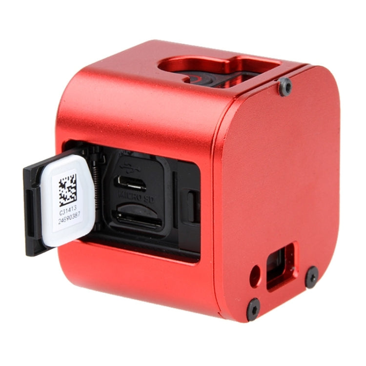 Housing Shell CNC Aluminum Alloy Protective Cage with Insurance Back Cover for GoPro HERO5 Session /HERO4 Session /HERO Session(Red) - free shipping - PMC TechLife - Order now!