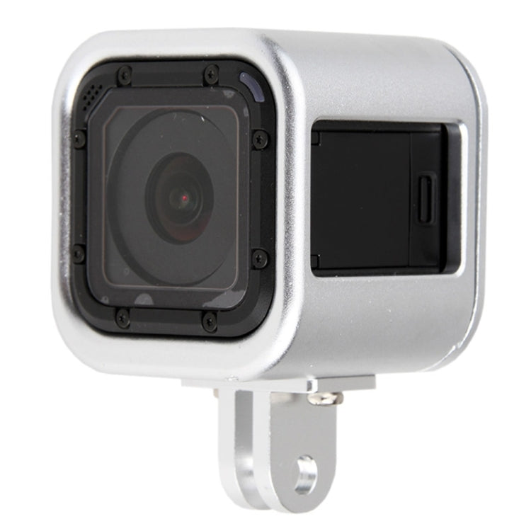 Housing Shell CNC Aluminum Alloy Protective Cage with Insurance Back Cover for GoPro HERO5 Session /HERO4 Session /HERO Session(Silver) - Metal Cases by PMC TechLife | Online Shopping South Africa | PMC TechLife | Buy Now Pay Later Mobicred