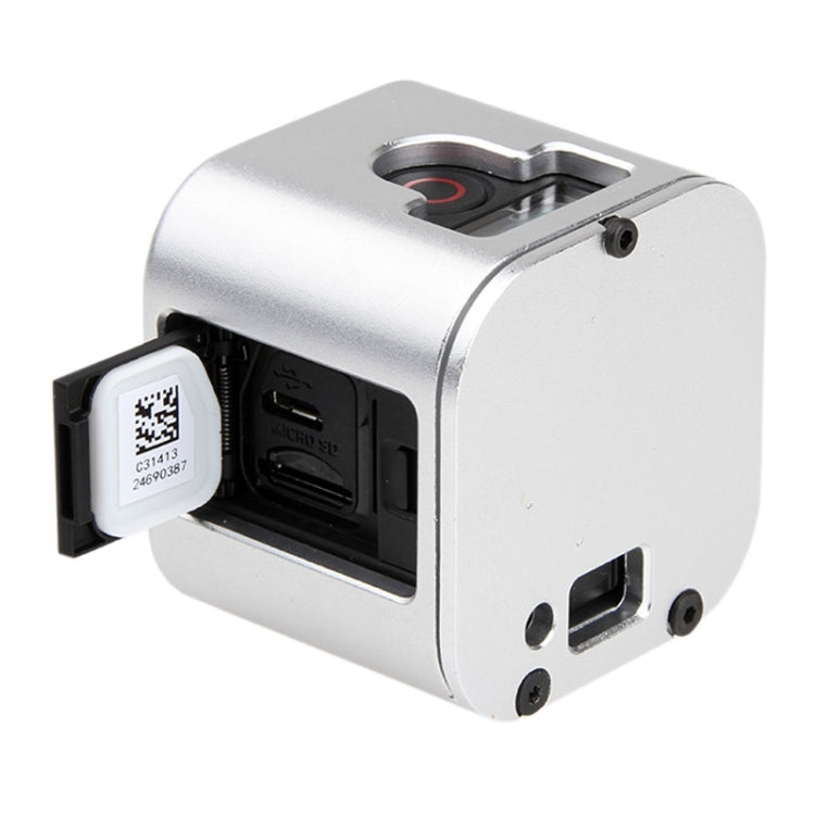 Housing Shell CNC Aluminum Alloy Protective Cage with Insurance Back Cover for GoPro HERO5 Session /HERO4 Session /HERO Session(Silver) - Metal Cases by PMC TechLife | Online Shopping South Africa | PMC TechLife | Buy Now Pay Later Mobicred