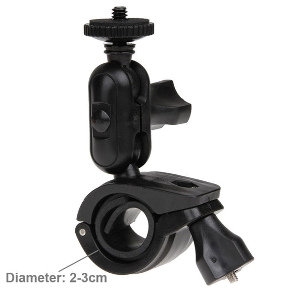 360 Degrees Rotation Bicycle Motorcycle Holder Handlebar Mount with Screw & Tripod Adapter for PULUZ Action Sports Cameras Jaws Flex Clamp Mount for GoPro, Insta360, DJI and Other Action Cameras