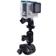 360 Degrees Rotation Bicycle Motorcycle Holder Handlebar Mount with Screw & Tripod Adapter for PULUZ Action Sports Cameras Jaws Flex Clamp Mount for GoPro, Insta360, DJI and Other Action Cameras