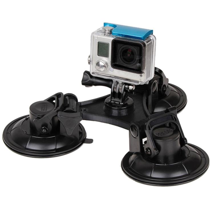 XM70-B Triangle Direction Suction Cup Mount with Hexagonal Screwdriver for GoPro, Insta360, DJI and Other Action Cameras(Black) - Holder by PMC TechLife | Online Shopping South Africa | PMC TechLife | Buy Now Pay Later Mobicred