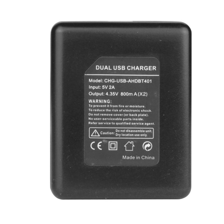 USB Dual Battery Travel Charger for GoPro HERO4 (AHDBT-401)(Black) - free shipping - PMC Jewellery - Order now!