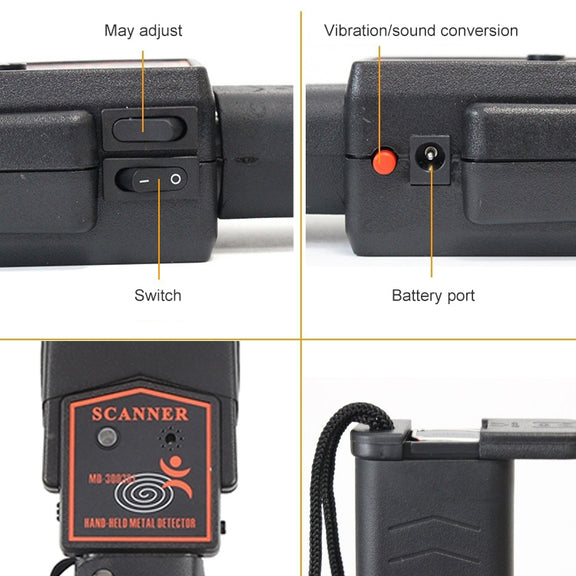 Super Scanner wand Metal Detector (MD-3003B1)(Black)